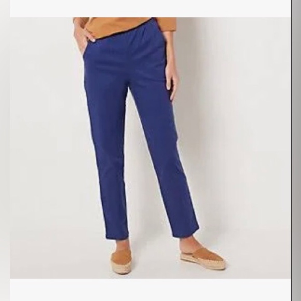 Denim & Co. QVC Navy Blue Cotton Pants NWOT 2X Petite